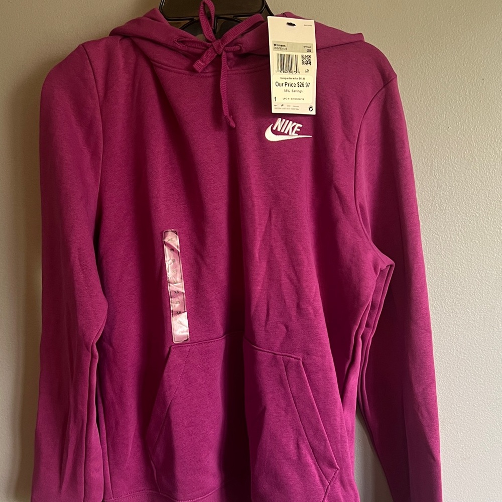 Nike Hoodie in Magenta with White Logo